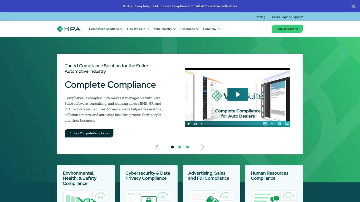 KPA EHS compliance and safety software interface