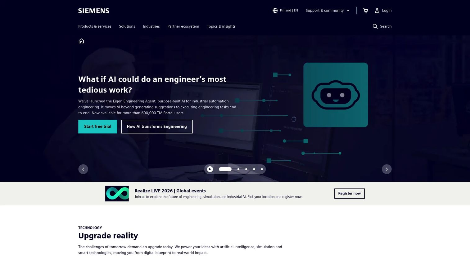 Siemens Desigo CC building management platform homepage