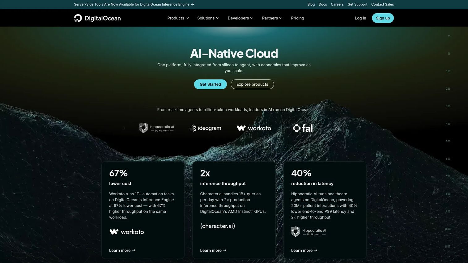 DigitalOcean homepage screenshot