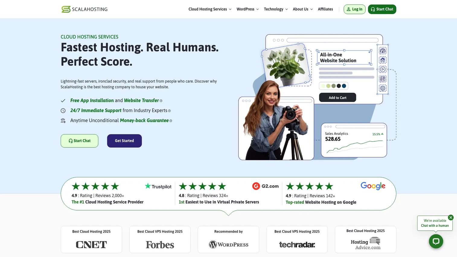 ScalaHosting homepage screenshot