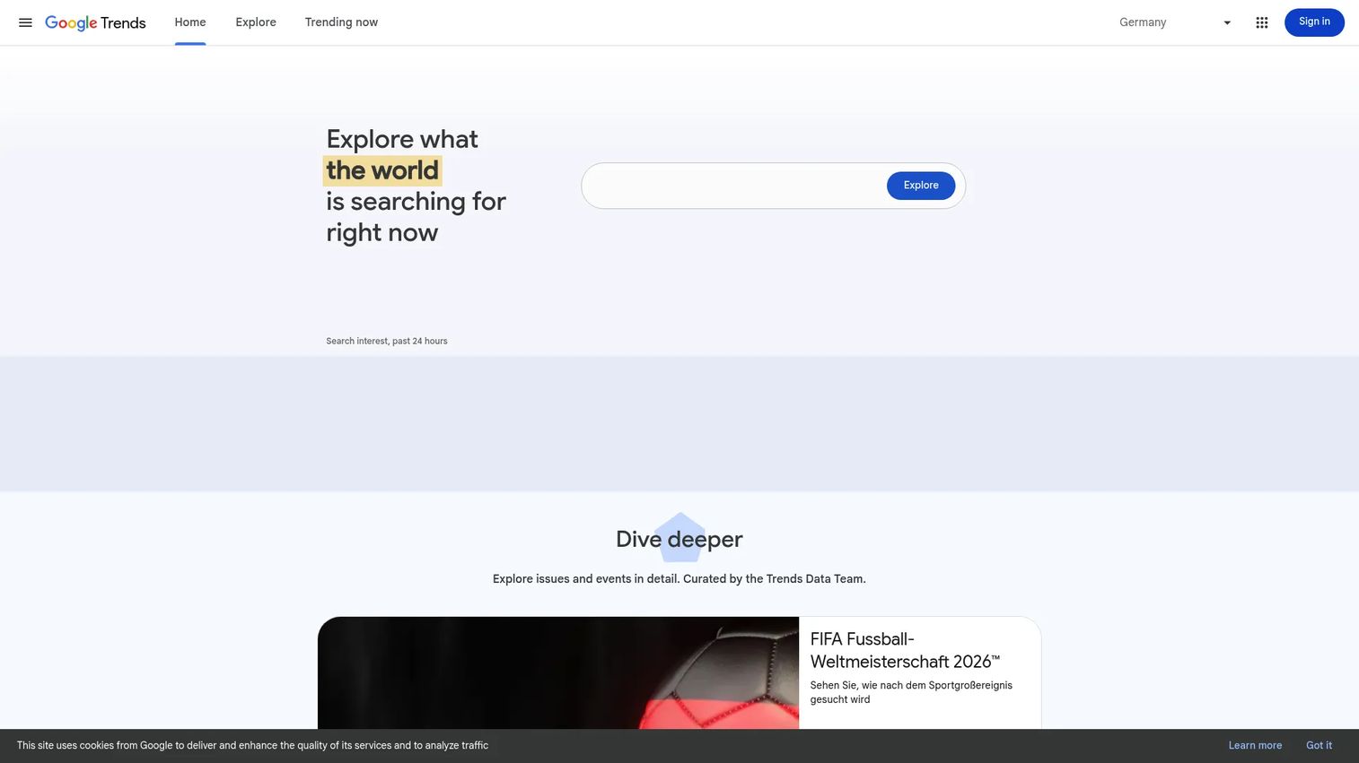 Google Trends interface showing search interest over time
