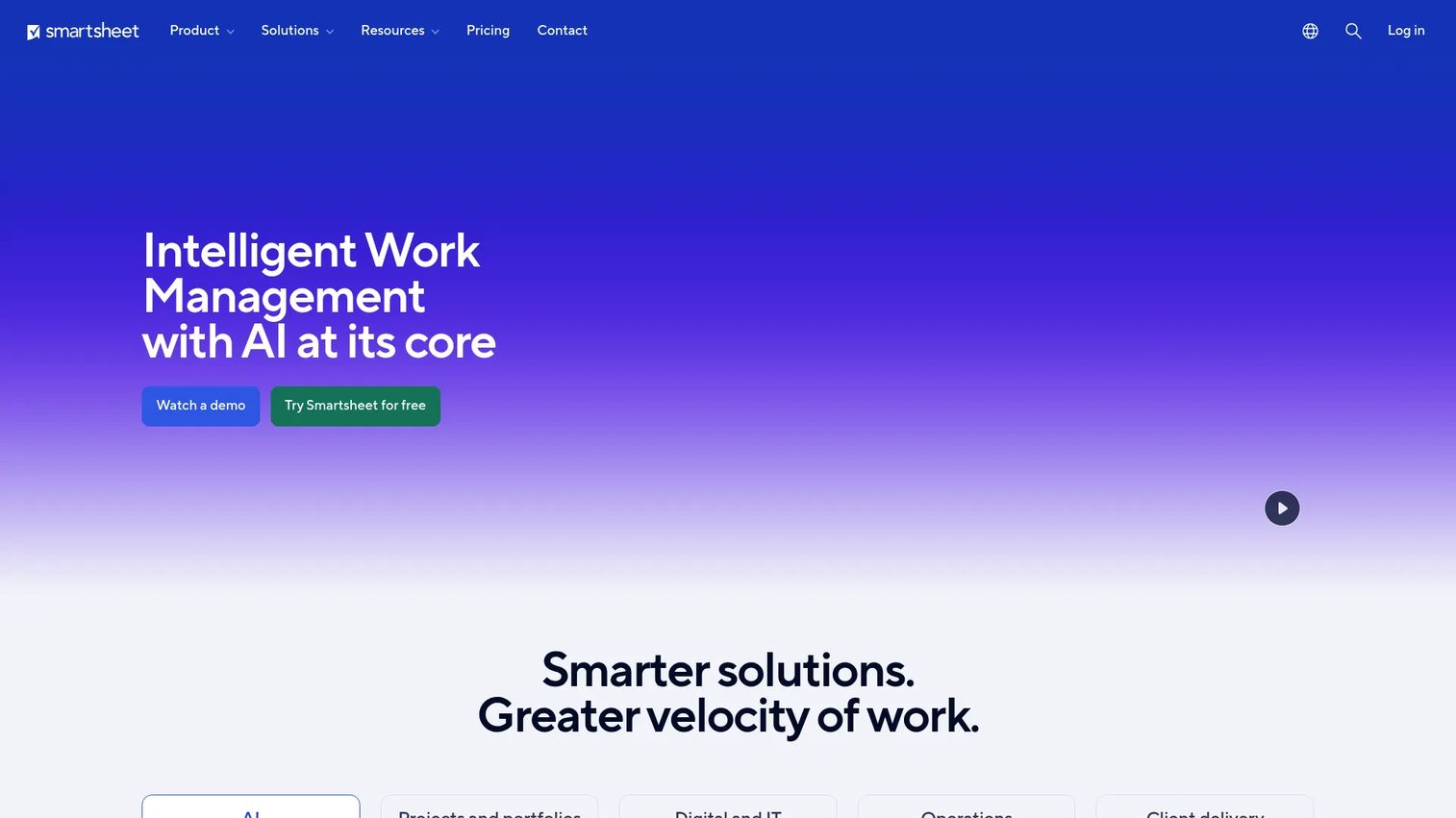 Smartsheet grid and Gantt work management view