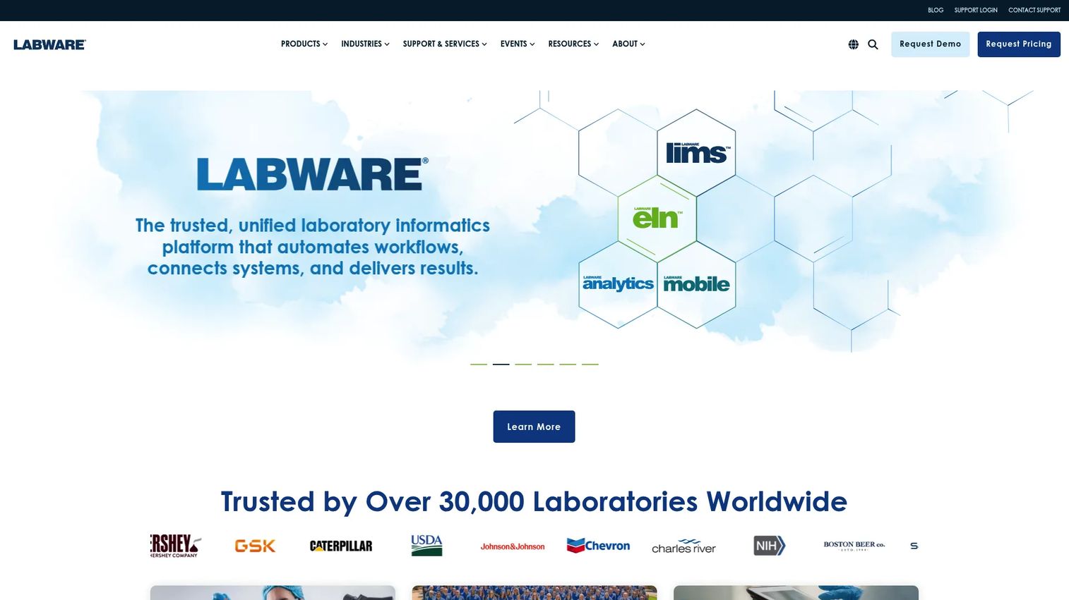 LabWare homepage screenshot