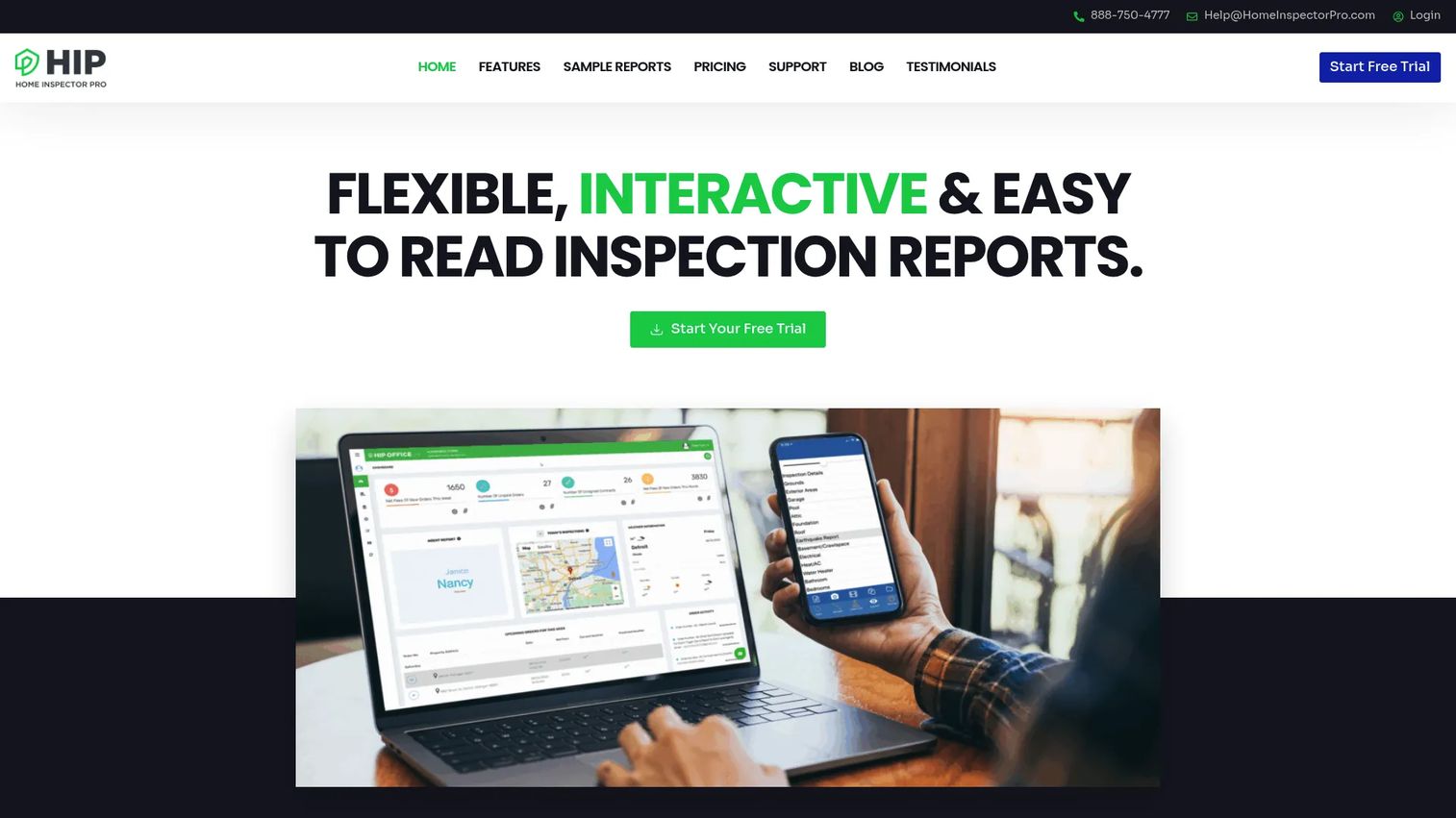 Home Inspector Pro inspection reporting software homepage