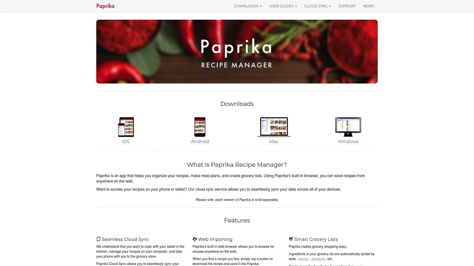 Paprika recipe manager app for home cooks