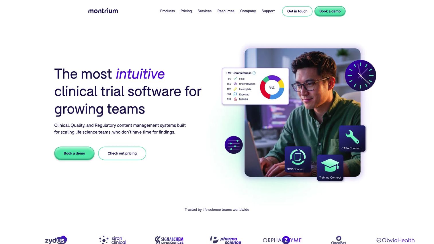 Montrium life sciences content management interface