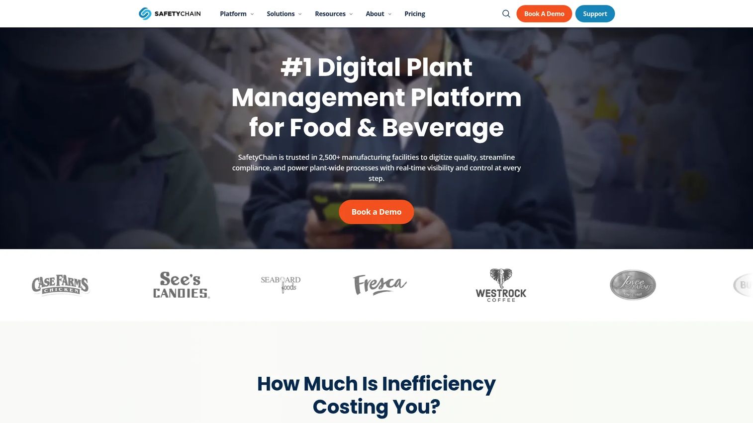 SafetyChain digital plant management software for food and beverage manufacturers