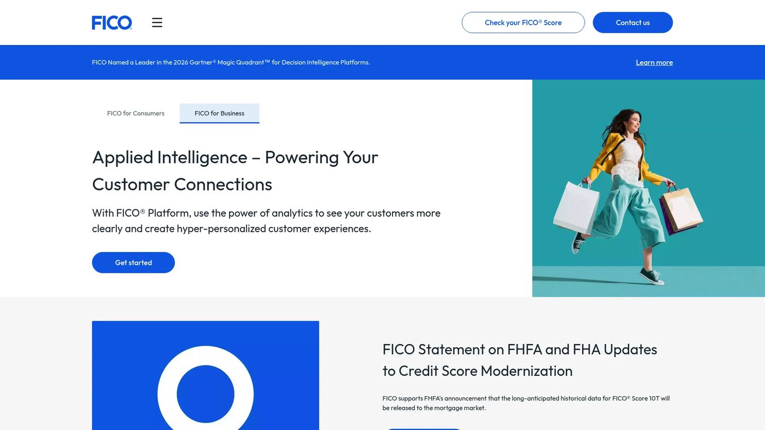 FICO applied intelligence and decision management platform homepage