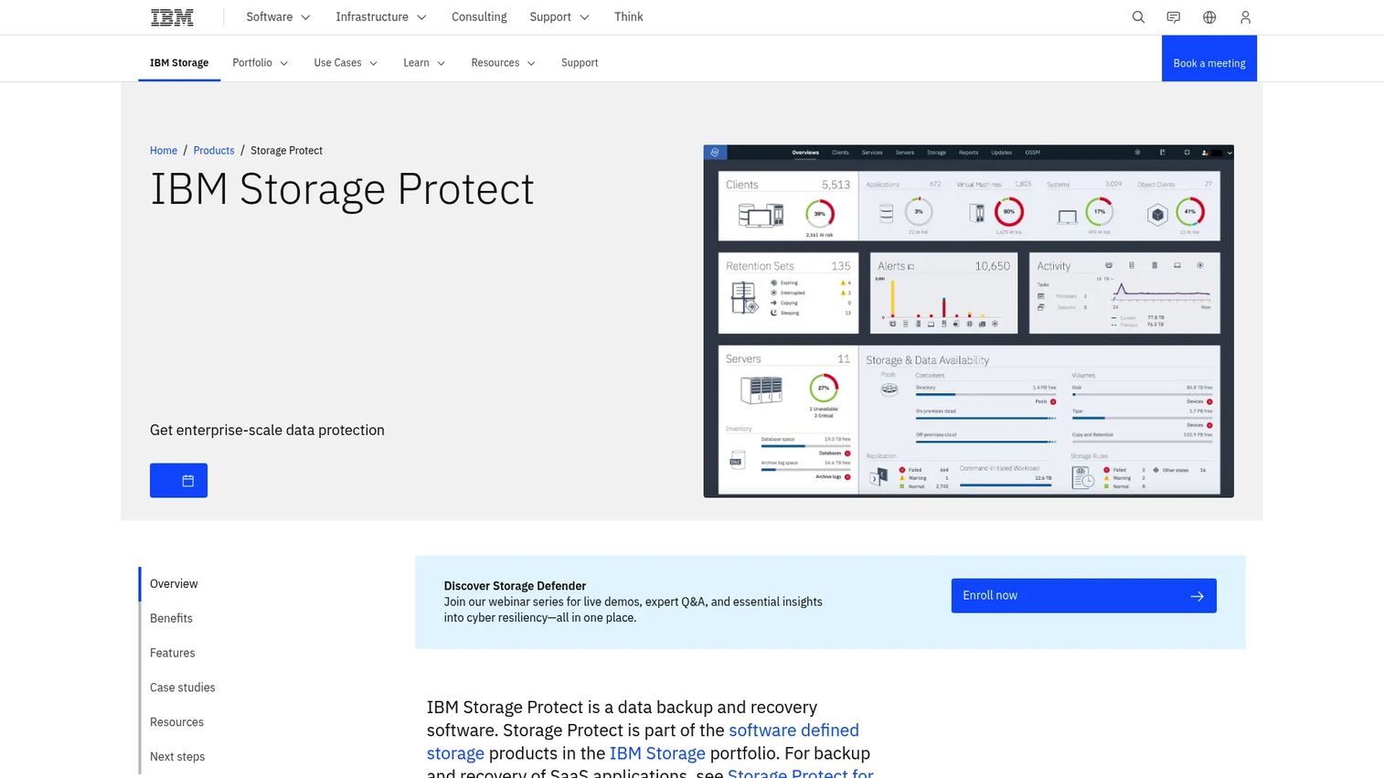 IBM Storage Protect product page