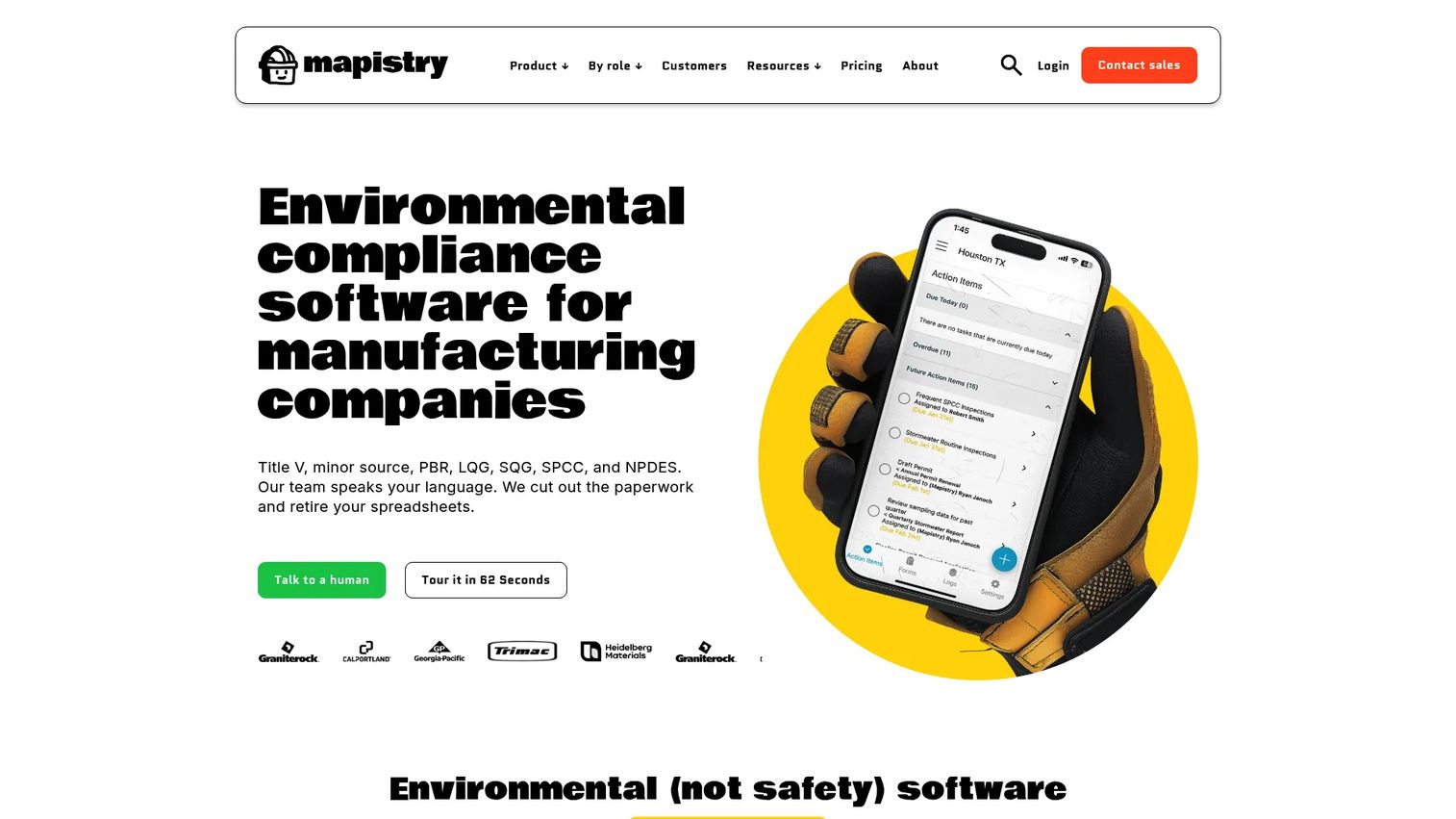 Mapistry environmental compliance software interface
