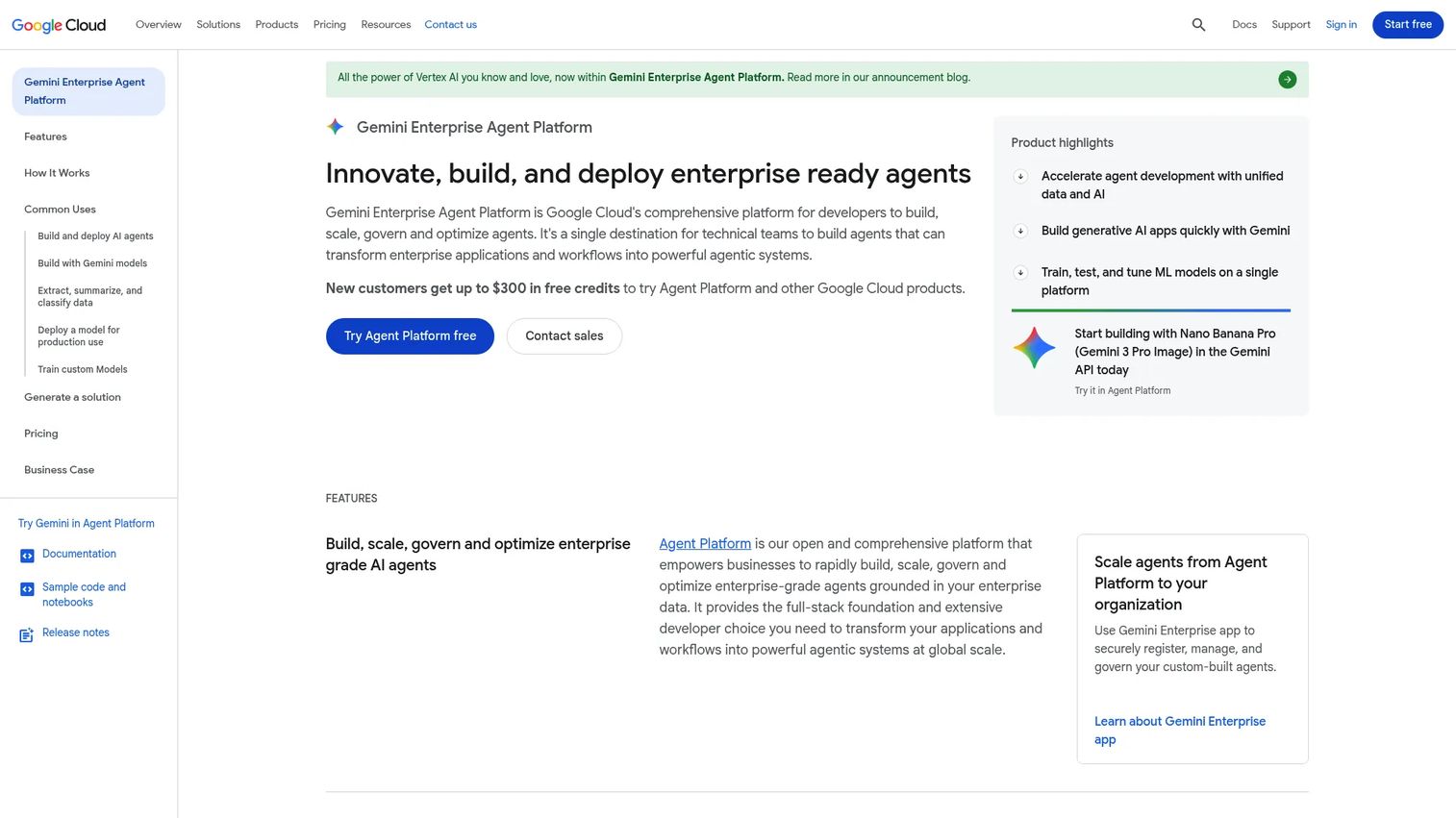 Google Cloud Vertex AI Feature Store page for serving ML features