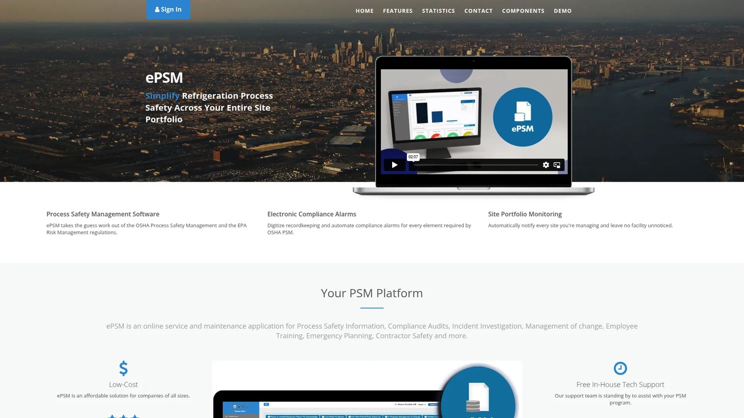 ePSM process safety management software homepage