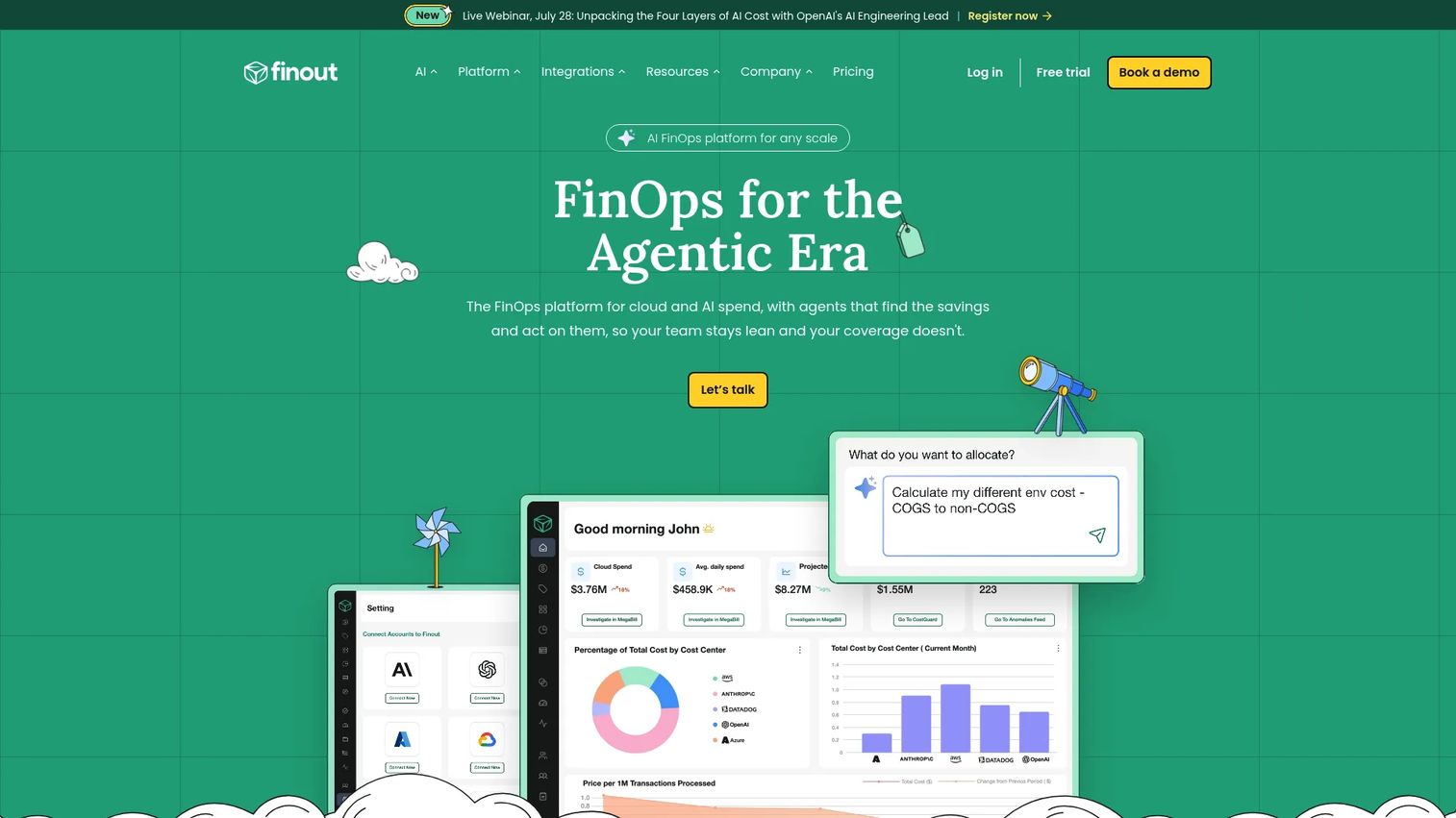 Finout FinOps platform screenshot