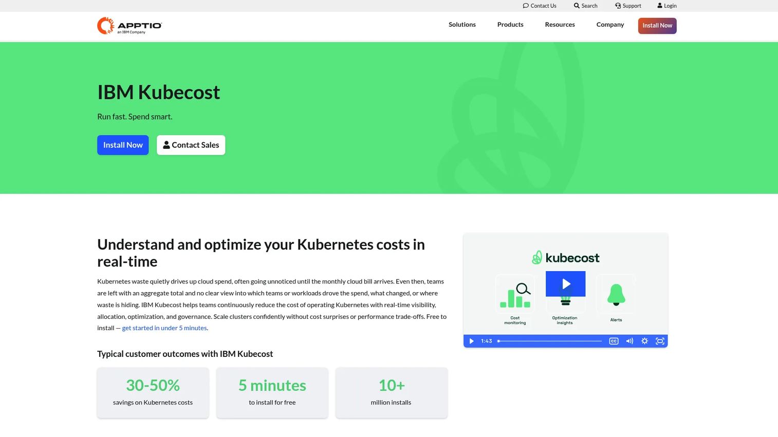 Kubecost Kubernetes cost platform screenshot