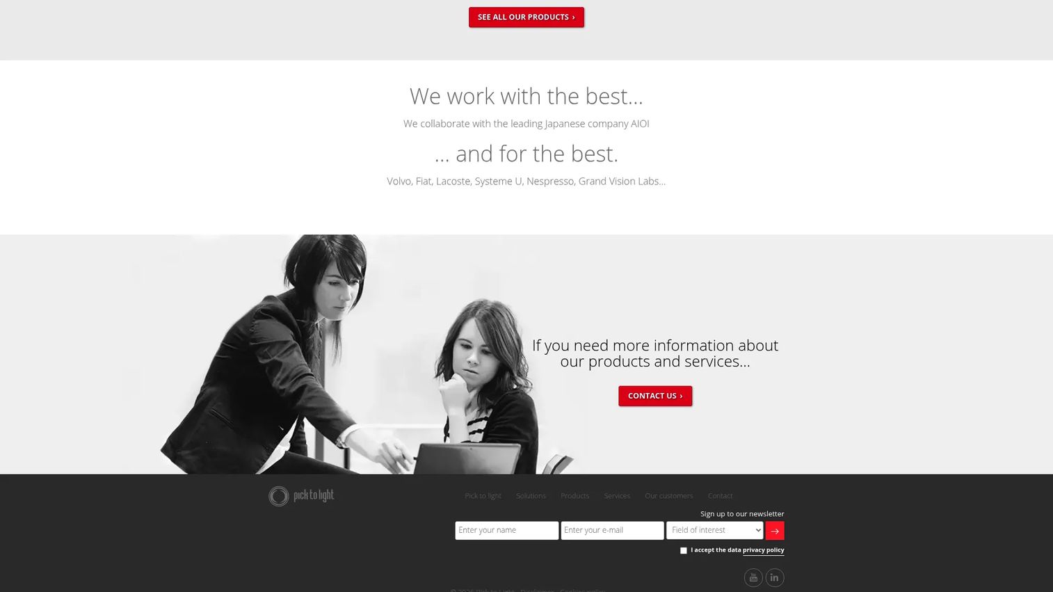 Pick to Light Systems website homepage