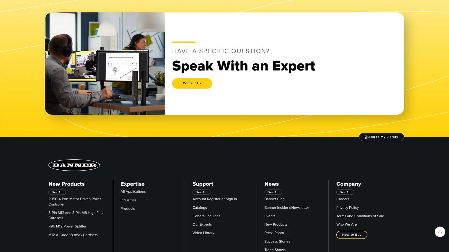 Banner Engineering website homepage