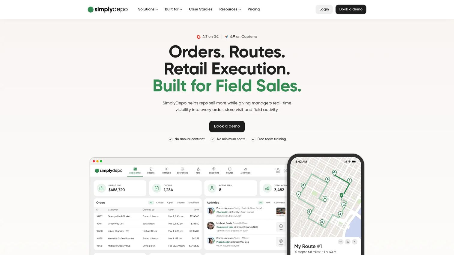 SimplyDepo distribution management software homepage