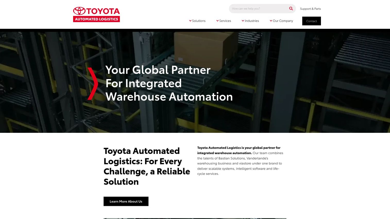 Bastian Solutions warehouse automation homepage