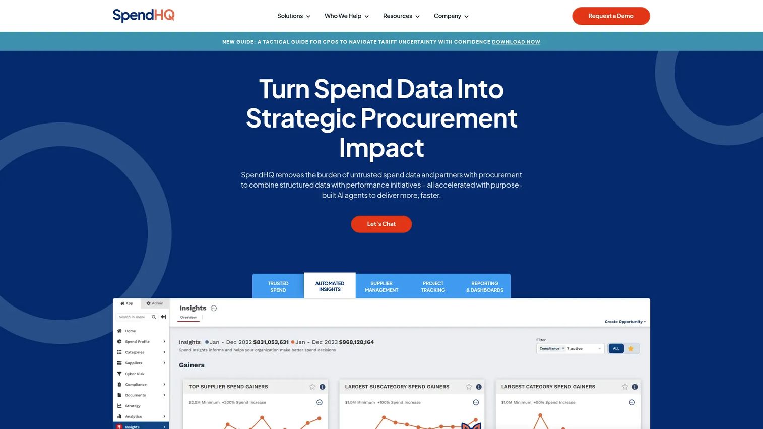 SpendHQ spend intelligence platform homepage