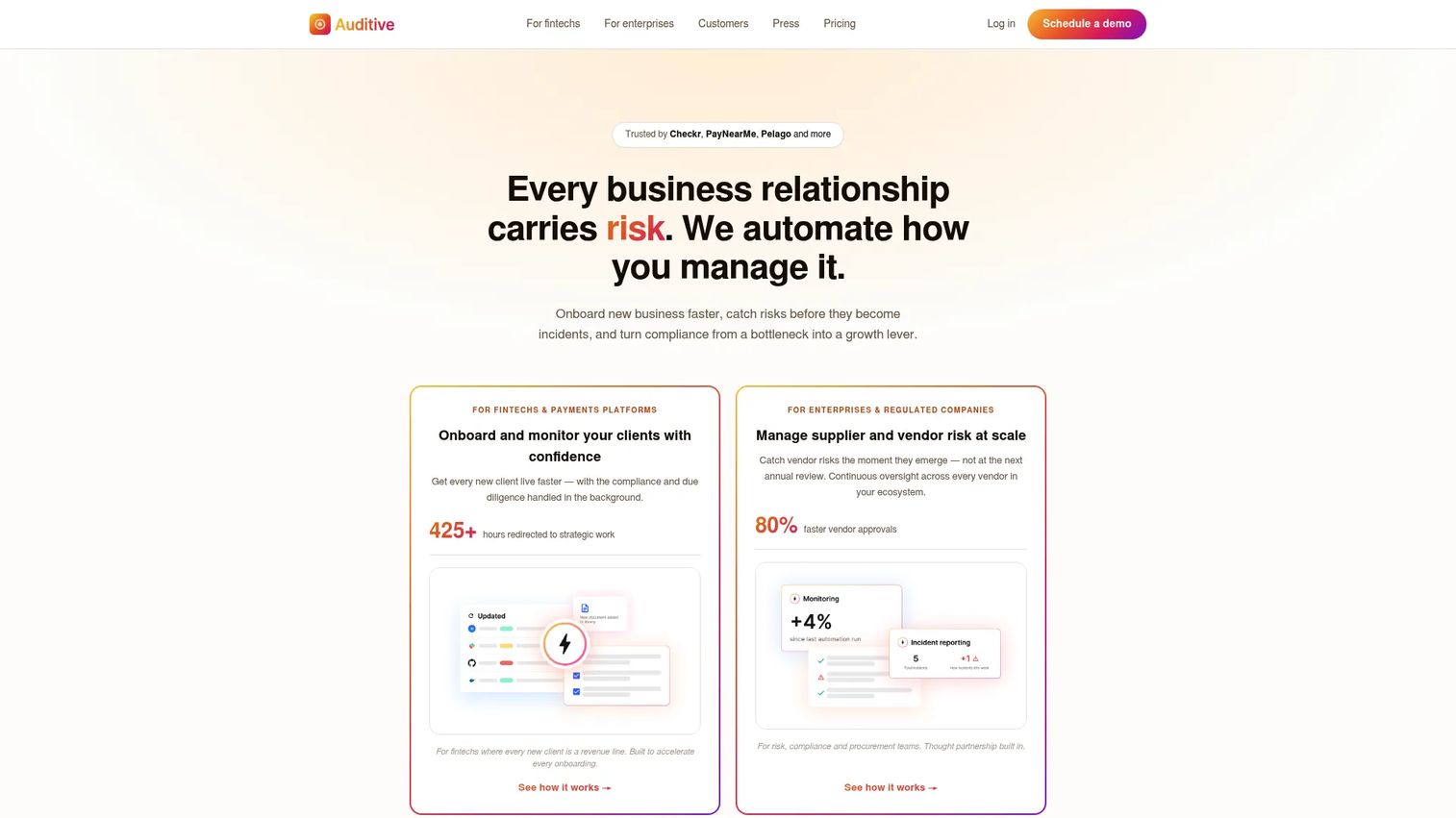 Auditive vendor risk and trust exchange platform