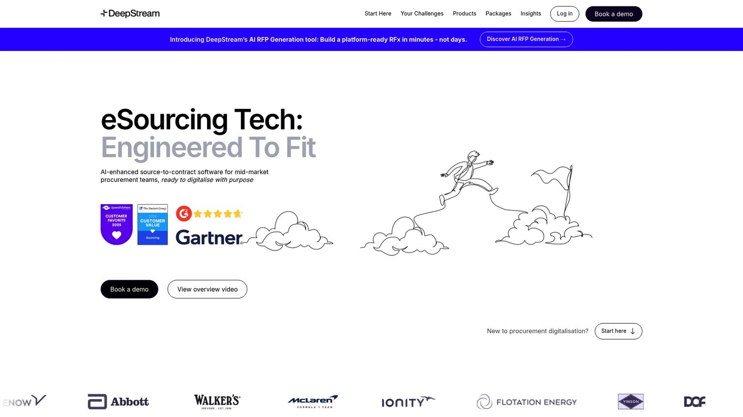 DeepStream e-sourcing and RFx software homepage