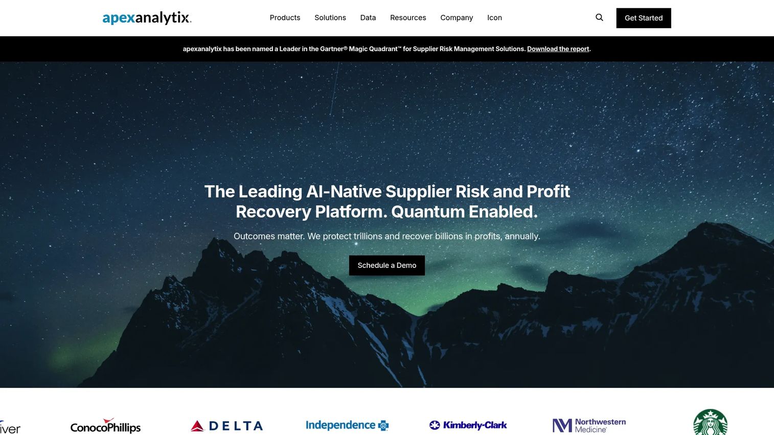 Apexanalytix supplier management platform homepage