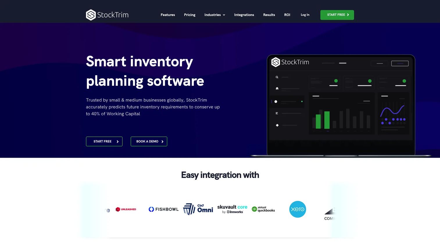 StockTrim inventory forecasting and planning interface