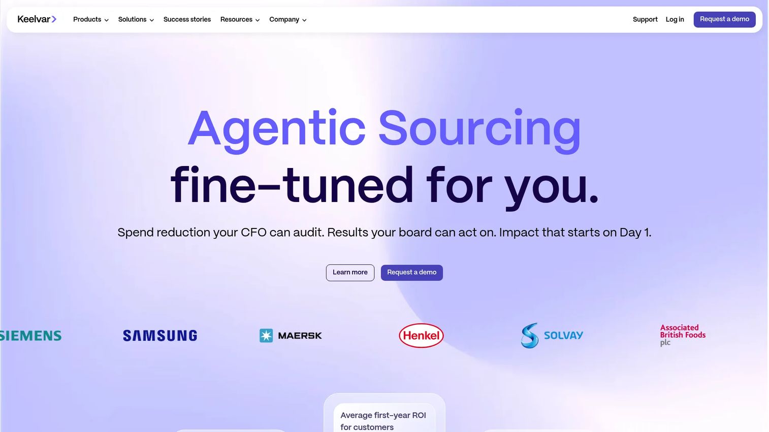 Keelvar sourcing optimization software homepage