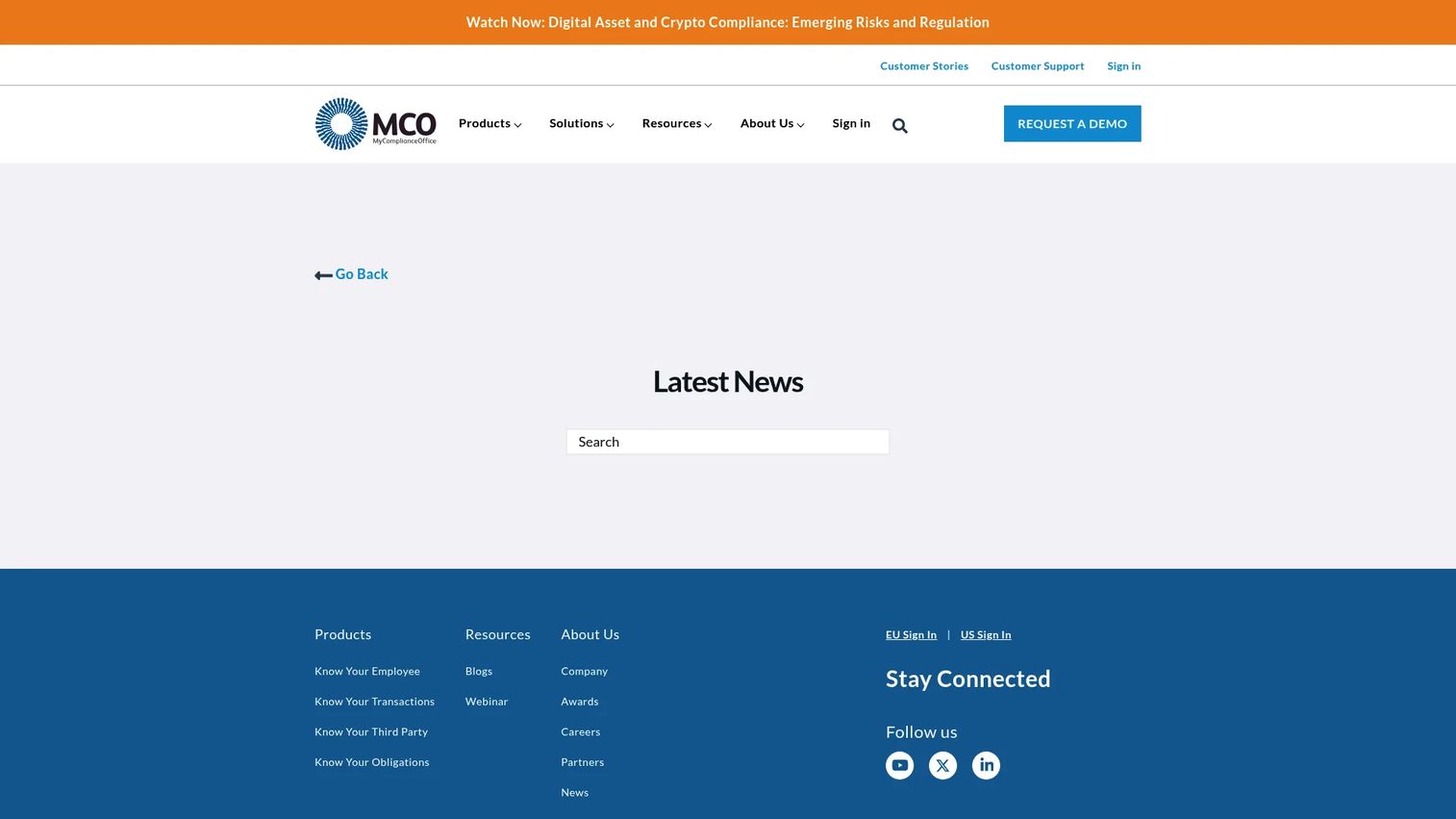 MyComplianceOffice platform page
