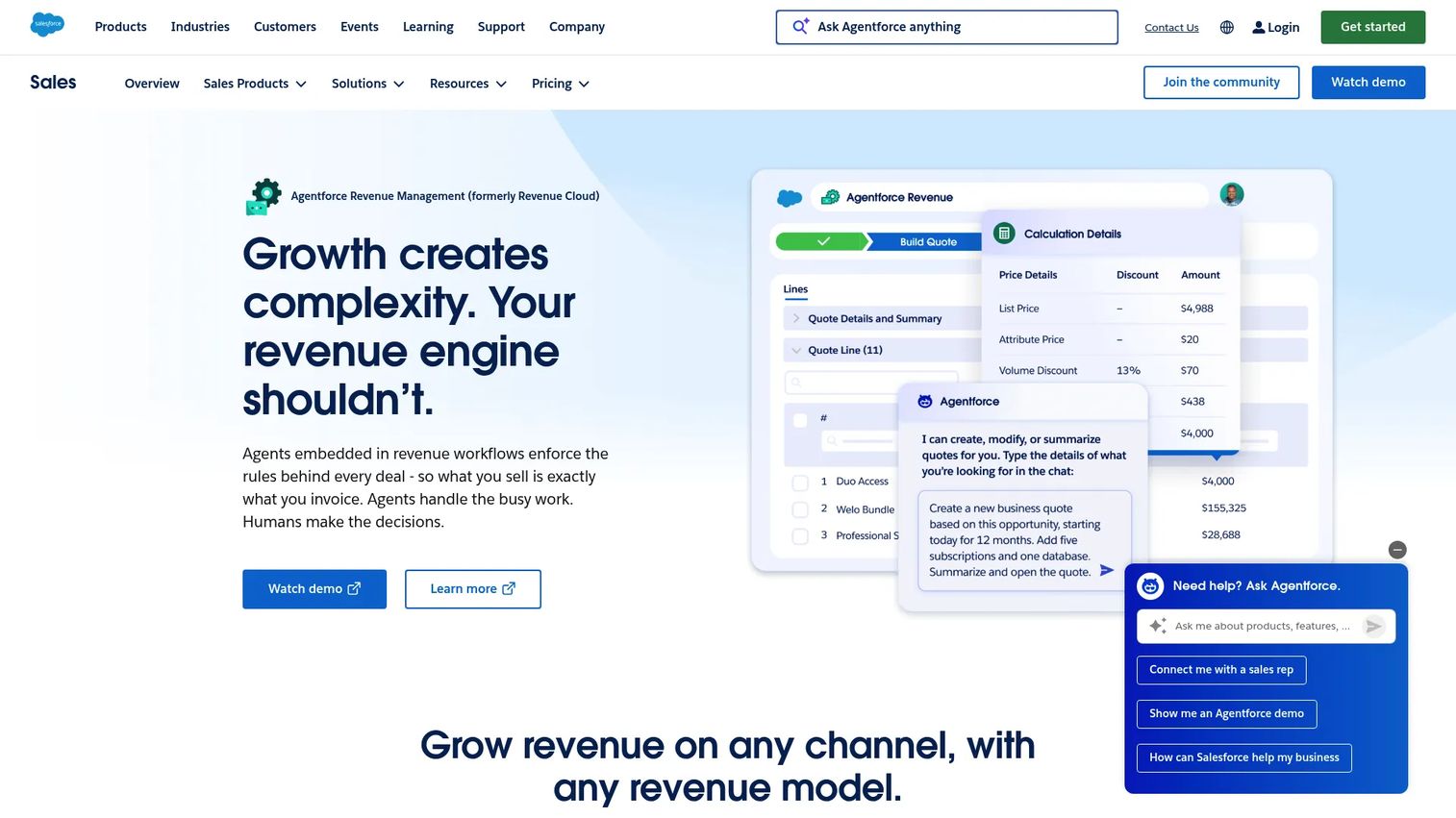 Salesforce Revenue Cloud revenue lifecycle platform