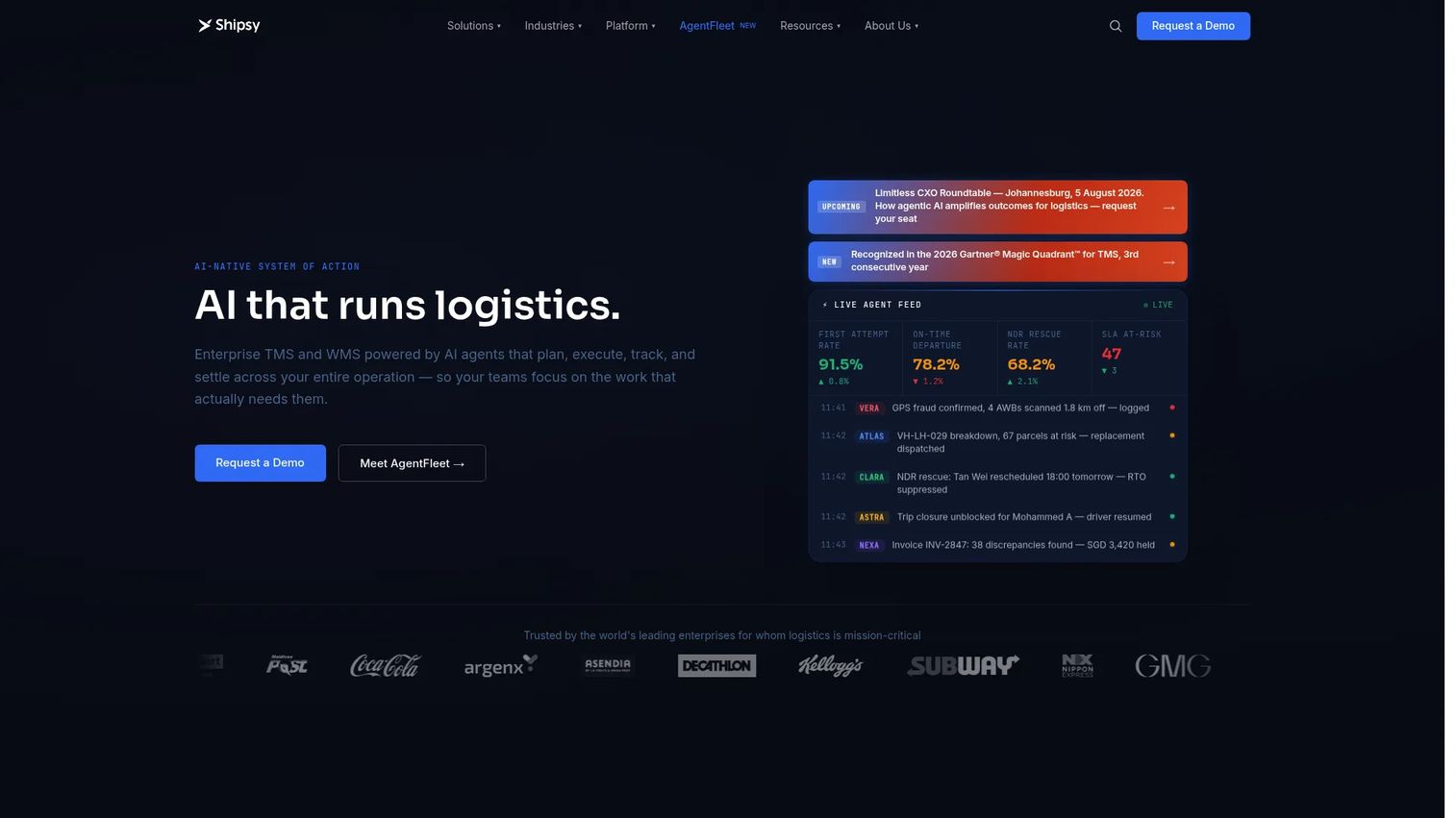 Shipsy logistics and supply chain platform