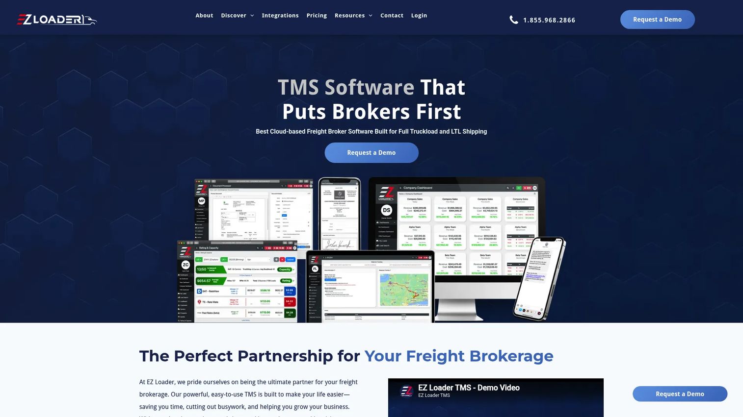 EZ Loader TMS freight broker software screen