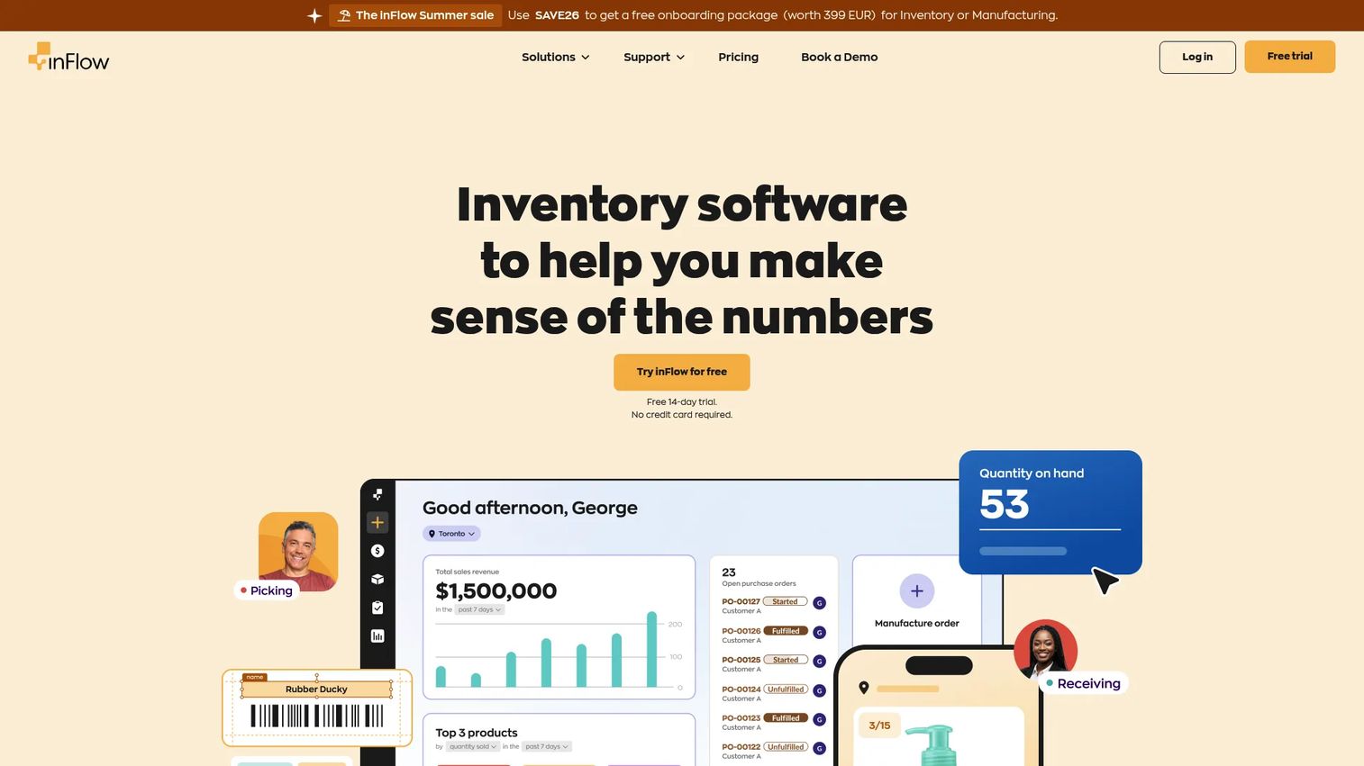 inFlow Inventory software interface