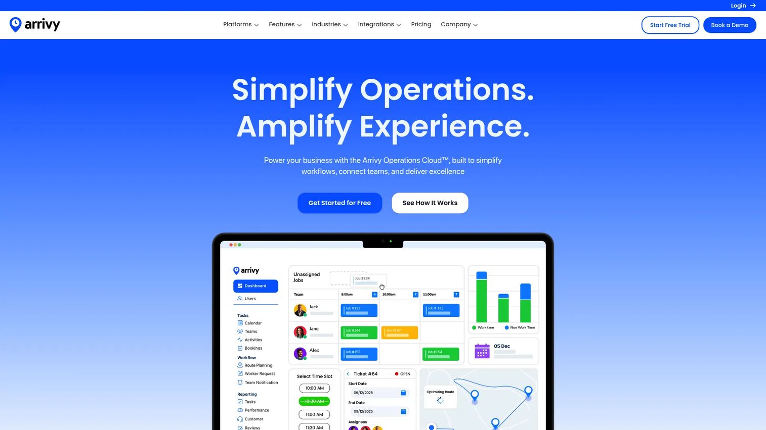 Arrivy field service and operations scheduling software