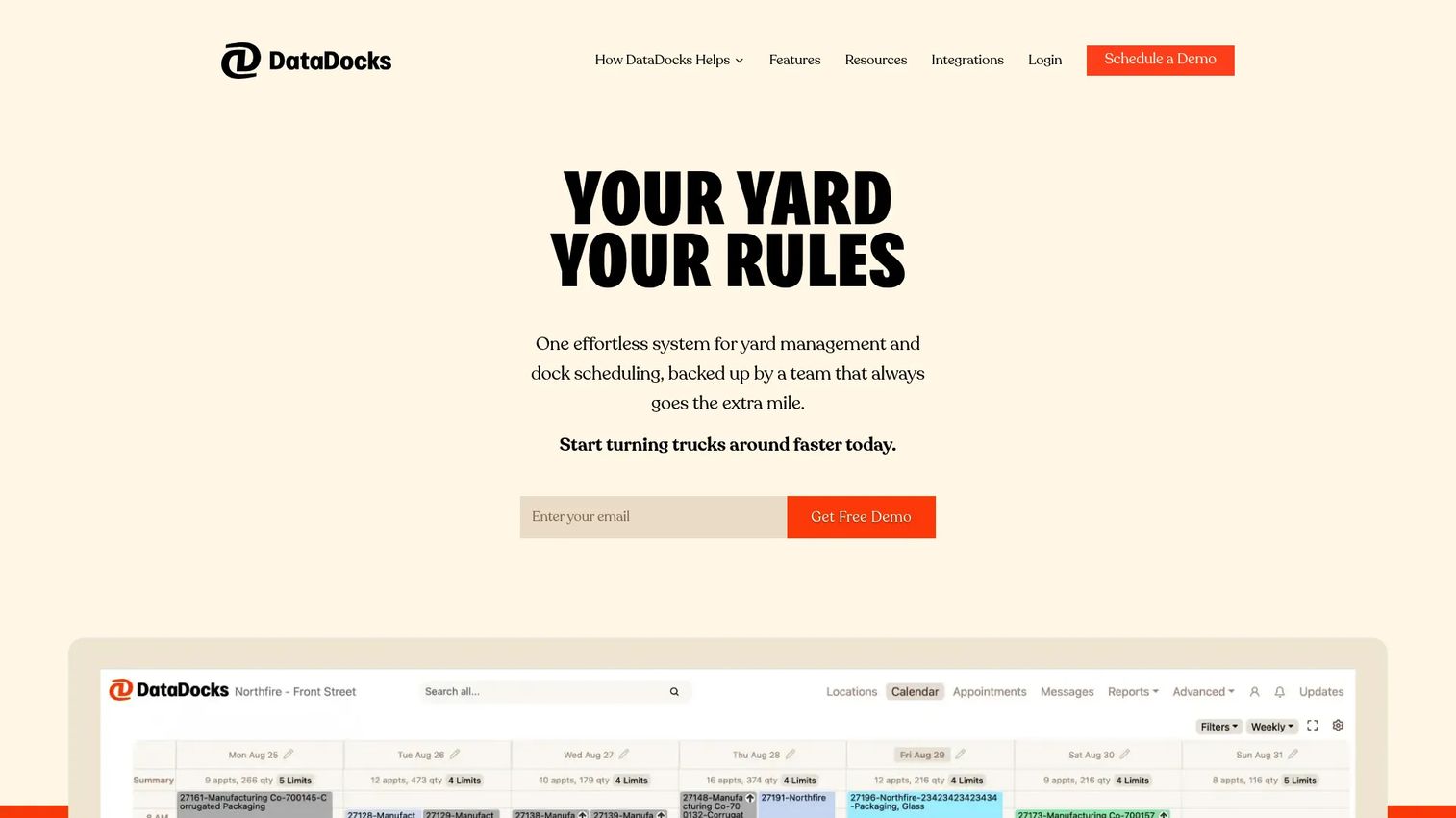 DataDocks dock scheduling and yard management software