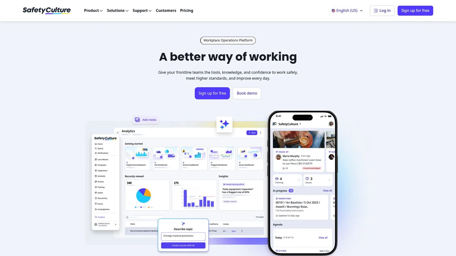SafetyCulture operations platform for frontline teams
