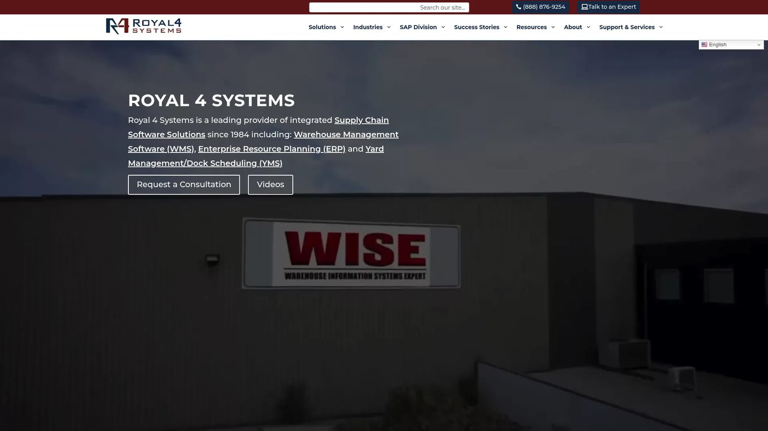 Royal4 WISE Polar cold storage warehouse management software homepage