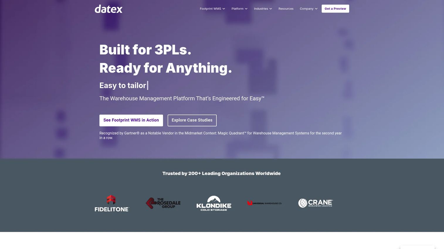 Datex FootPrint WMS warehouse management software product page