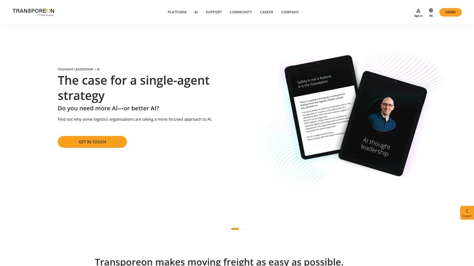 Transporeon Freight Audit platform dashboard