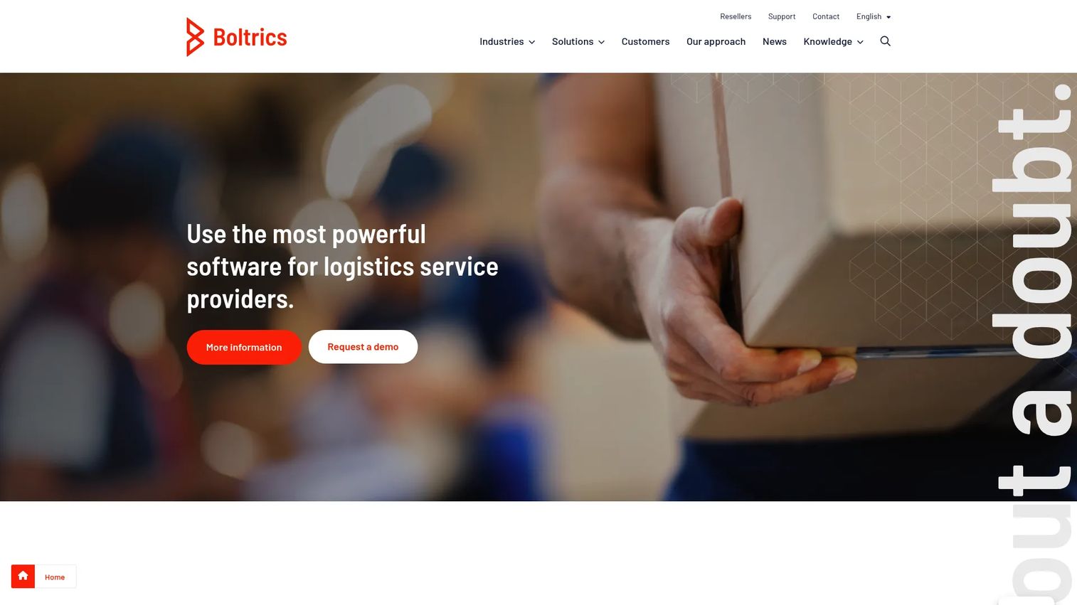 Boltrics WMS software homepage