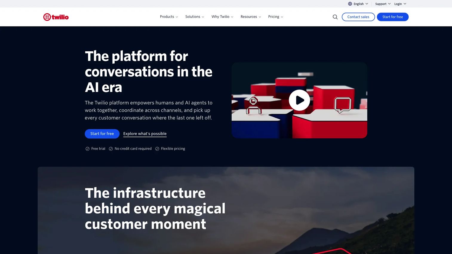 Twilio user authentication and identity verification platform homepage