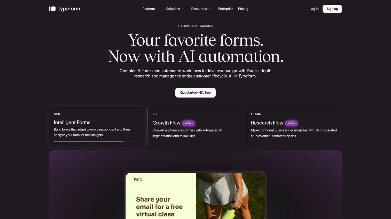Typeform conversational forms and surveys