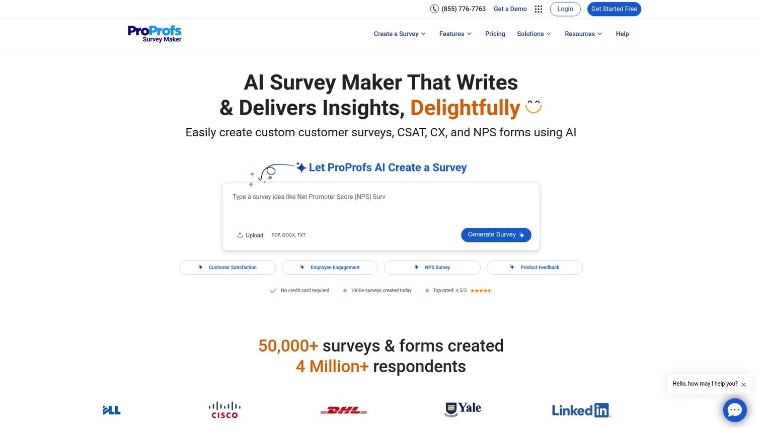 ProProfs Survey Maker survey creation interface