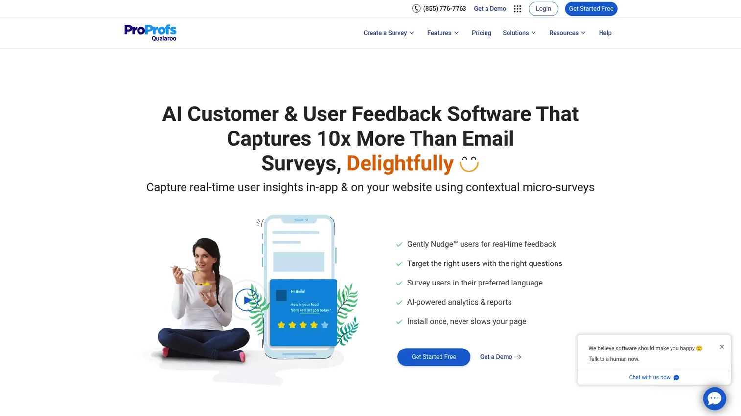 Qualaroo NPS and feedback software homepage