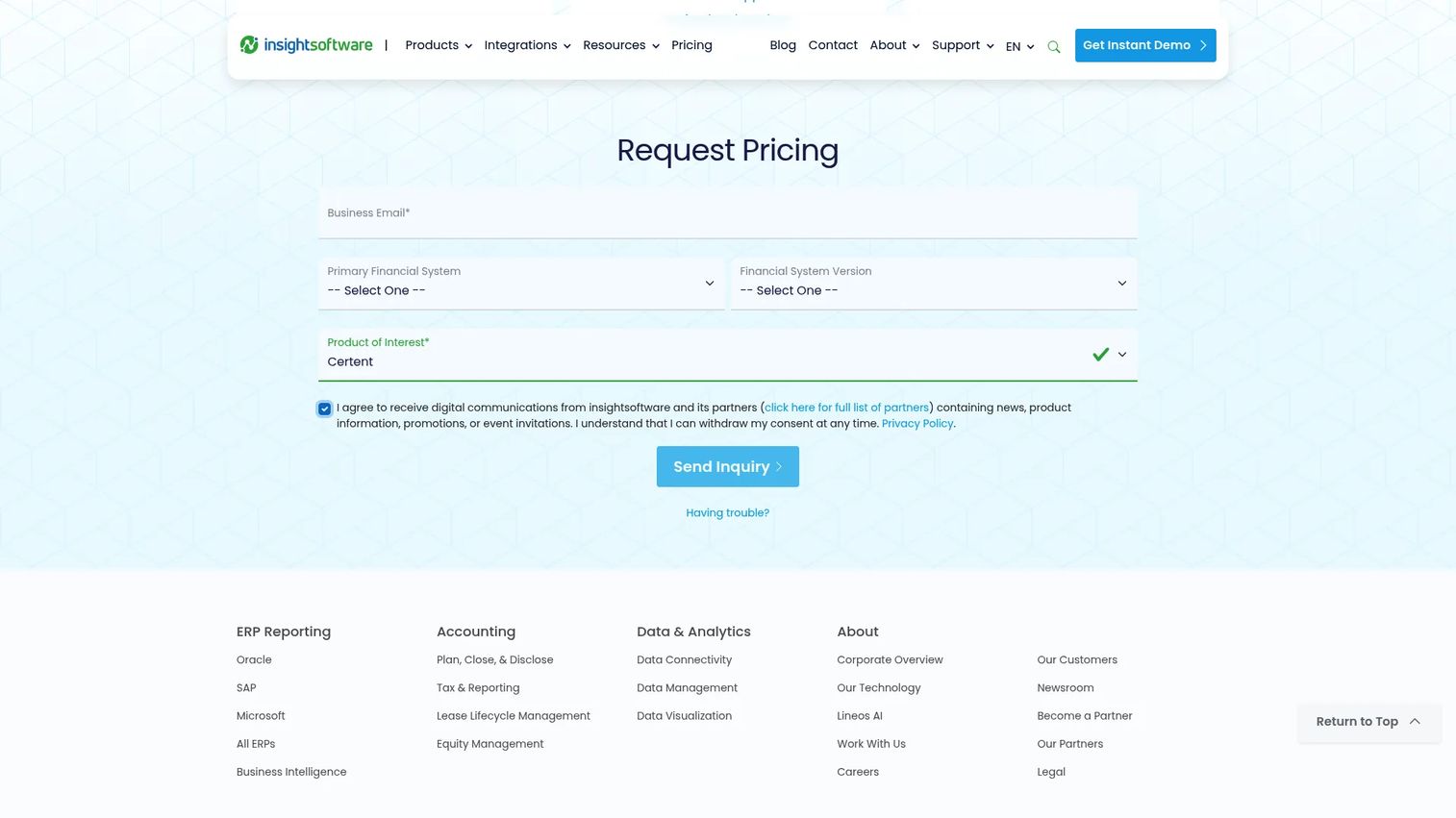 Certent Equity Management disclosure and reporting software homepage