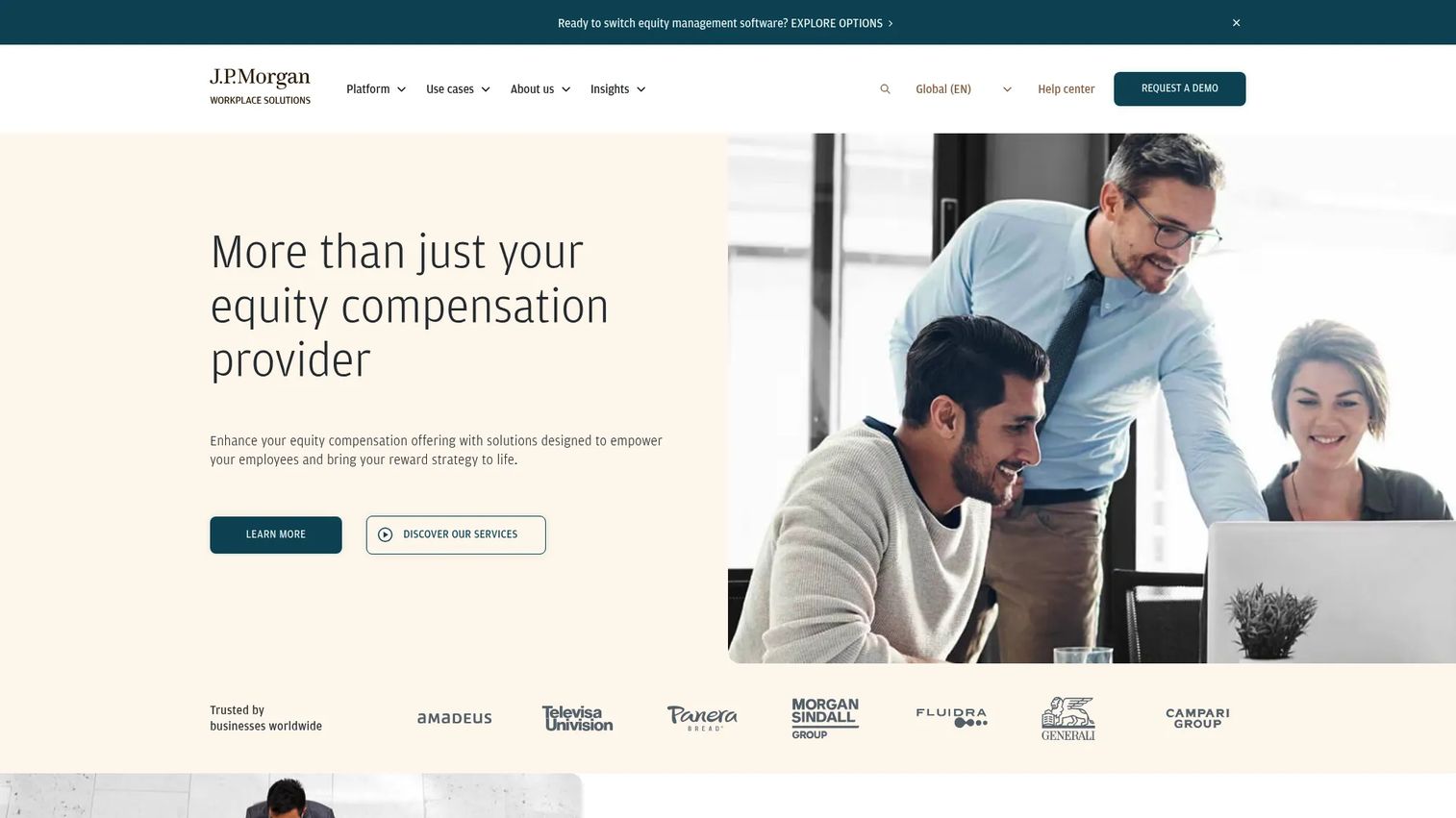 Global Shares by J.P. Morgan equity management homepage