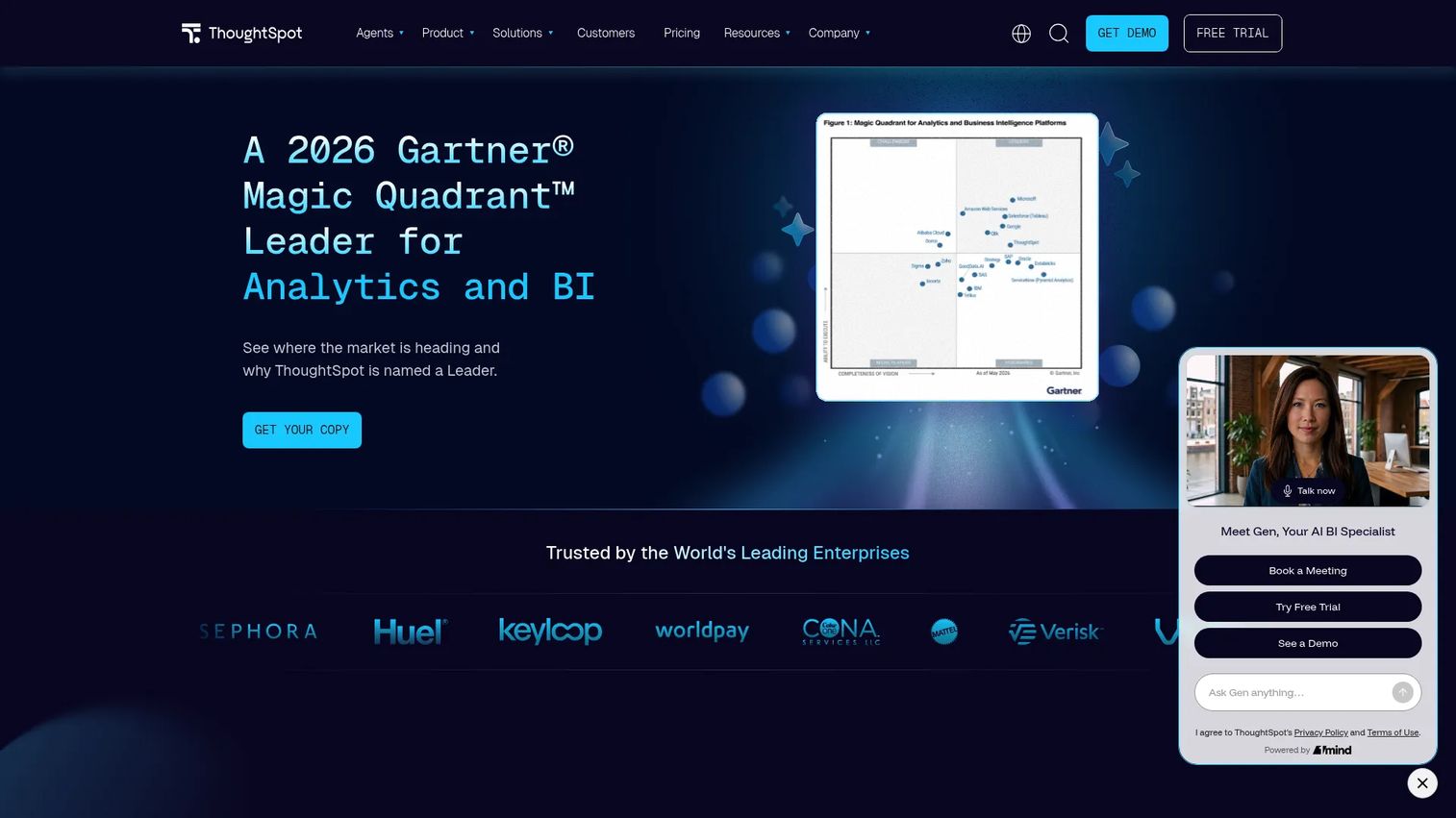 ThoughtSpot AI-powered analytics platform interface