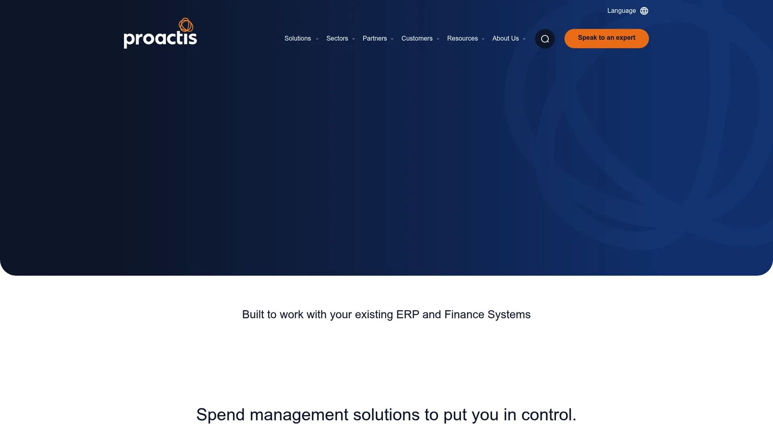 Proactis source-to-pay software homepage