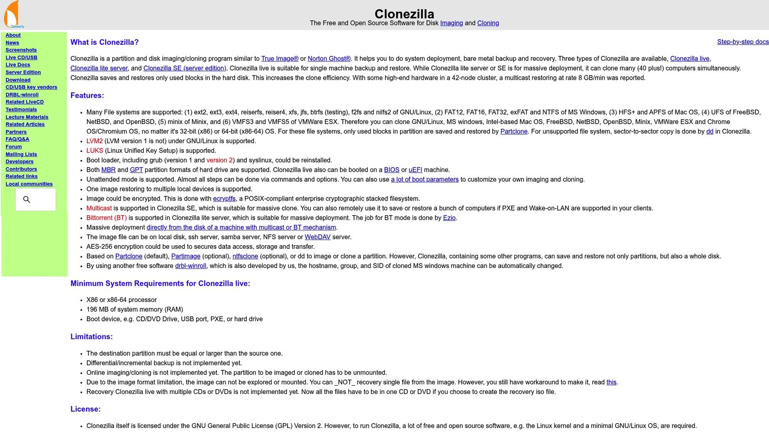 Clonezilla open-source disk cloning tool