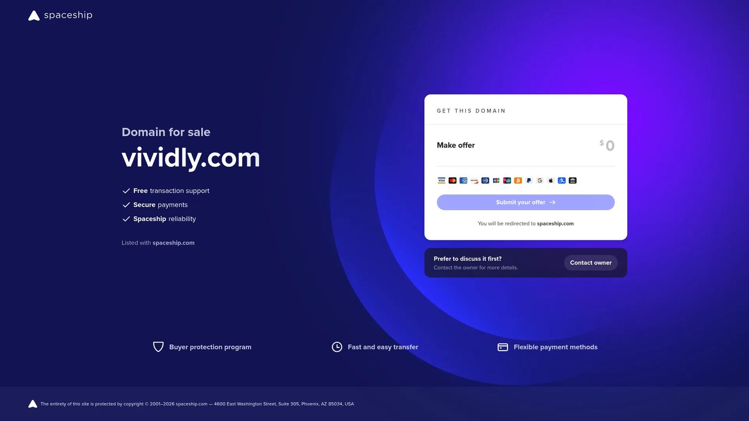 Vividly homepage